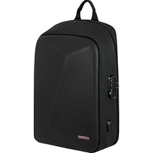 TeknoKapsül Coverzone Eva Sert Kabuk Motosiklet Sırt Çantası, Siyah, USB Girişli, Şifreli Kilitli, Notebook ve Tablet Bölmeli, Gizli Arka Cepli, Çok Fonksiyonlu