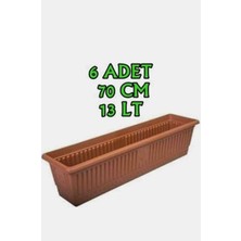 Ness Global Hak Plastik 6 Adet Balkon Saksı Büyük Boy 13 Lt 70CM Büyük Boy