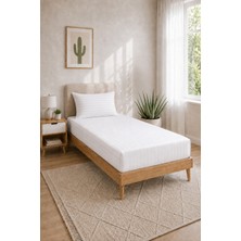 Luna Sacra 1 Adet 180X280 Tek Kişilik Ev&otel Çarşafı 1 Adet 50 x 70 Yastık Kılıfı 83 Tel Pamuk Saten Çizgili Dayanıklı Uzun