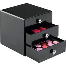 TeknoKapsül Interdesign Bosphorus 35360ES 3 Çekmeceli Organizer, Akrilik, Siyah