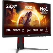 TeknoKapsül Aoc 24G4HA - 24 Inch Full Hd Gaming Monitor, Fast Ips, 200Hz, 1ms, G-Sync Comp, HDR10, Height Adjust (1920X1080, 2x HDMI 2.0, 1x Displayport 1.4)