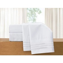 TeknoKapsül Elegant Comfort 1500 Iplik Sayısı Işlemeli Mısır Kalitesi Lüks Ipeksi Yumuşak Kırışıklık ve Solmaya Dayanıklı 2 Parça Yastık Kılıfı, Kral, Beyaz
