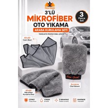 Fine Clean 3'lü Mikrofiber Oto Yıkama ve Kurulama Seti – Çiziksiz Araç İçi ve Dış Yüzey Temizliği İçin