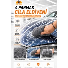 Fine Clean 4 Parmak Mikrofiber Pasta Cila Eldiveni Oto Yıkama Temizleme