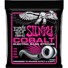 TeknoKapsül Ernie Ball P02734 Süper Slinky Kobalt Elektrik Bas Telleri, Ölçü 45-100