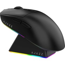 TeknoKapsül Coverzone Ajazz AJ139 V2 Mc Mouse 3 Farklı Bağlantı Modu-Rgb Manyetik Şarj Istasyonlu-Paw 3311 SENSÖR-500 Mah Batarya-66 Gram (Siyah)
