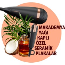 TeknoKapsül Grundig Hd 8080 Saç Kurutma Makinesi, Difüzör Başlıklı, Iyonik Fonksiyonlu Fön Makinesi 2300 W Ac Motor, Siyah