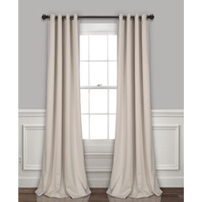 TeknoKapsül Lush Decor Yalıtımlı Gromet Karartma Perdeleri Panel Çifti, 132 cm G x 213 cm U, Buğday