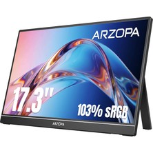 TeknoKapsül Taşınabilir Monitör Arzopa A1 M 17,3 Inç
