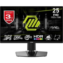 TeknoKapsül Msı 24.5" Mag 255PXF, Gaming Monitör, Fhd, 16:9, Flat, Rapid Ips, 300Hz, 0.5ms (Gtg) Freesync Premium, Pivot