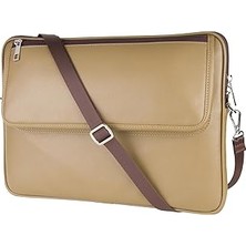 TeknoKapsül 2k S.deri Laptop Çantası,tablet Çantası,13.3'' Inç,vegan,omuz ve Valiz Askılı,aksesuar ve Evrak Cepli,24 * 34 * 2 Cm.,vizon