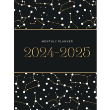 TeknoKapsül 2024-2025: Two Year Monthly Calendar Planner From January 2024 To December 2025 With Budget Tracker, Holidays, And Inspirational Quotes. Black Celestial Constellation Hardcover