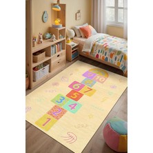 TeknoKapsül Dande Şönil Modern Desen Kaymaz Pamuk Tabanlı Yıkanabilir Antibakteriyel Çocuk Halısı 200X300