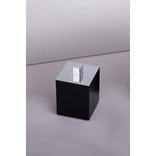 TeknoKapsül System Tezgah Üstü Mat Siyah-Krom Pamukluk 80X80MM