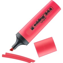 TeknoKapsül Edding 344 Fosforlu Kalem - Kırmızı - 1 Fosforlu Kalem - 2-5 mm Kesik Ucu