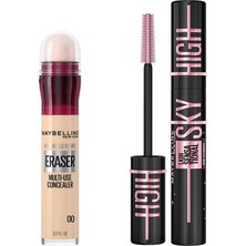 TeknoKapsül Maybelline New York Instant Anti Age Eraser Kapatıcı - 00 Ivory & Lash Sensational Sky High Cosmic Black Maskara Makyaj Seti
