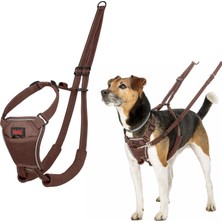 TeknoKapsül Haltı Çekme Önleyici Koşum Takımı - Tasma Kayışından Çekmeyi Durduracak Profesyonel Köpek Koşum Takımı, Ayarlanabilir, Yansıtıcı ve Nefes Alabilir, Küçük Köpekler Için (S Boy, Derin Ceviz)