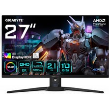 TeknoKapsül Aorus FO27Q5P 27" OLED Gaming Monitor, Qhd (2560X1440), 500Hz, 0.03MS Gtg, Anti-Reflection, HDMI 2.1 & Displayport 2.1 & Usb-C, Displayhdr True Black 500, Clearmr 21000, Dahili Hoparlör