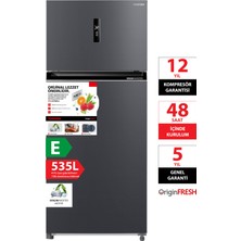 Toshiba Koku Önleme Orjinal Tazelik 535 Litre No-Frost Buzdolabı Morandi Gri GR-RT702WE-PMT(06)