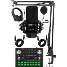 TeknoKapsül Midex MX-2020 Compact Set-1 Efektli Ses Kartı Mikrofon Stand Seti (Pc ve Telefon)