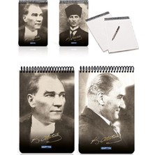 Gıpta Gipta 2610 Atatürk Spiralli Karton Kapak Bloknot A4 100 Yaprak Kareli