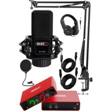 TeknoKapsül Midex Central-Rd Pack-1 Stüdyo Kayıt Ekipmanları GLX-700RD Ses Kartı MX-2020 Stüdyo Mikrofon