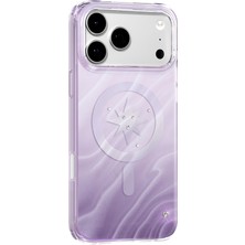 iPhone 18 Pro Max Kılıf M-Safeli Orjinal Swarovski Taşlı Zore Paris Rovix Sert Pc Kapak Açık Mor