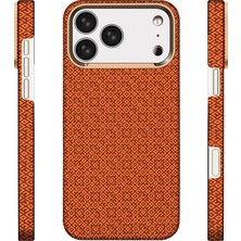 iPhone 17 Pro Max Uyumlu Kılıf M-Safe Şarj Özellikli Zore Paris Vax Sert Pc Kapak Turuncu