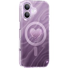 iPhone 17 Uyumlu Kılıf M-Safe Özellikli Orjinal Swarovski Taşlı Zore Paris Rovix Sert Pc Kapak Mor