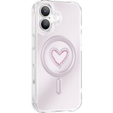 iPhone 17 Uyumlu Kılıf M-Safe Şarj Özellikli Zore Paris Mova Sert Pc Kapak Pembe