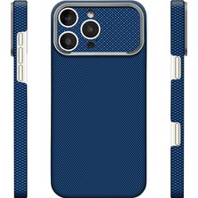 iPhone 16 Pro Max Uyumlu Kılıf M-Safe Şarj Özellikli Zore Paris Zerre Sert Pc Kapak Lacivert