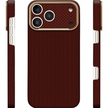 iPhone 18 Pro Max Uyumlu Kılıf M-Safe Şarj Özellikli Zore Paris Zerre Sert Pc Kapak Bordo