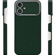 iPhone 17 Uyumlu Kılıf M-Safe Şarj Özellikli Zore Paris Zerre Sert Pc Kapak Koyu Yeşil