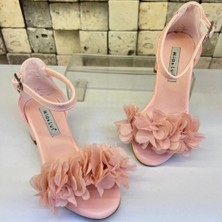 Dereff Gül Detay Özel Gün Topuklu Ayakkabı (Pembe) 35