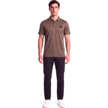 Paul & Shark Erkek Normal Kalıp Logo Etiketli Esnek Pamuklu Kısa Kollu Kahverengi Polo Yaka T-Shirt 16311719-36D