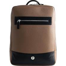 TeknoKapsül Paftalı Deri Laptop Sırt Çantası, 38X26X6 Cm, Modern Tasarım