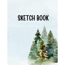 TeknoKapsül Soft Blue And Green Watercolor Natural Sketch Book: 8.5"X11", 100 Sheets, White