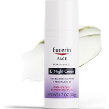 TeknoKapsül Eucerin Cilt Dengesi Gece Kremi, Tri-Balance Kompleksi ile Zenginleştirilmiş Hassas Cilt Yüz Nemlendirici, 1.7oz Şişe
