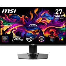 TeknoKapsül Msı 26.5 Mag 271QP Qd-Oled X24, Gaming Monitör, Wqhd, 16:9 Flat, Qd-Oled, 240HZ, 0.03MS (Gtg), Adaptive-Sync