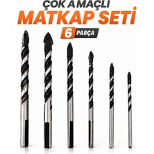 Badem10 Çok Amaçlı Matkap Ucu 6'lı Set Metal Ahşap Cam Fayans Delme Ucu Profesyonel Kullanım Seti