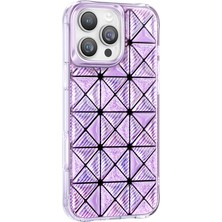 iPhone 16 Pro Max Uyumlu Kılıf 3D Buz Blok Desenli Zore Paris Kairo Tpu Kapak Mor