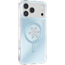 iPhone 17 Pro Uyumlu Kılıf M-Safe Şarj Özellikli Zore Paris Mova Sert Pc Kapak Mavi