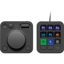 TeknoKapsül Logitech Mx Creative Console - 9 Özelleştirilebilir LCD Anahtar, Grafik Tasarım, Video Düzenleme, Kontrol Adobe, Zoom, Spotify ve Daha Fazlası Için Kontrol Kadranı - Grafit, 3 Aylık Adobe Creative