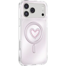 iPhone 18 Pro Max Uyumlu Kılıf M-Safe Şarj Özellikli Zore Paris Mova Sert Pc Kapak Pembe