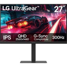 TeknoKapsül Lg 27G640A-B Ultragear Qhd (2560 x 1440) IPS Oyun Monitörü, 300Hz, 1ms, Nvıdıa G-Sync, Amd Freesync Premium, Vesa Displayhdr 400, HDMI 2.1, USB Type-C, Eğim/yükseklik/yuvarlanma/destek