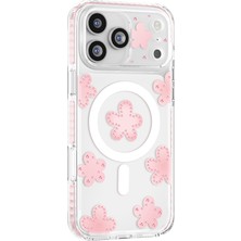 iPhone 17 Pro Uyumlu Kılıf M-Safe Şarj Özellikli Zore Paris Elvo Sert Pc Kapak Pembe