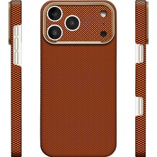 iPhone 18 Pro Uyumlu Kılıf M-Safe Şarj Özellikli Zore Paris Zerre Sert Pc Kapak Turuncu