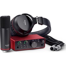 TeknoKapsül Focusrite Scarlett Solo Studio Gen 4 Ses Kayıt Paketi: Şarkı Yazarları Için Kayıt, Yayın ve Podcasting Için Kondansatör Mikrofon ve Kulaklık, USB Audio Arayüzü