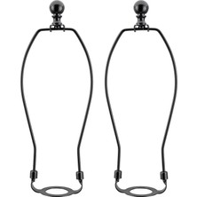 TeknoKapsül Aspen Creative Mat Siyah 20040-32A, 9 Inç Abajur Tutucu Adaptör, Sağlam Çelik Çarpmalı Silindir Tokmak, 22,86 cm Harp ve E26 36 mm Uno Montaj Kaplaması Dahil, 2'li Paket