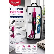 ArtMaster Mor Metal Hassas Pergel Seti 3 Parça 1 Adet Maped 291010 Technic Precision Profesyonel Pergel Proje Mimari Teknik Çizim